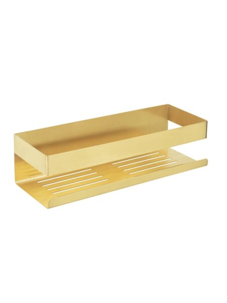 Turbo-Loc® Wandablage Genova Gold Matt, befestigen ohne Bohren mit Spezial-Klebepad Wenko,